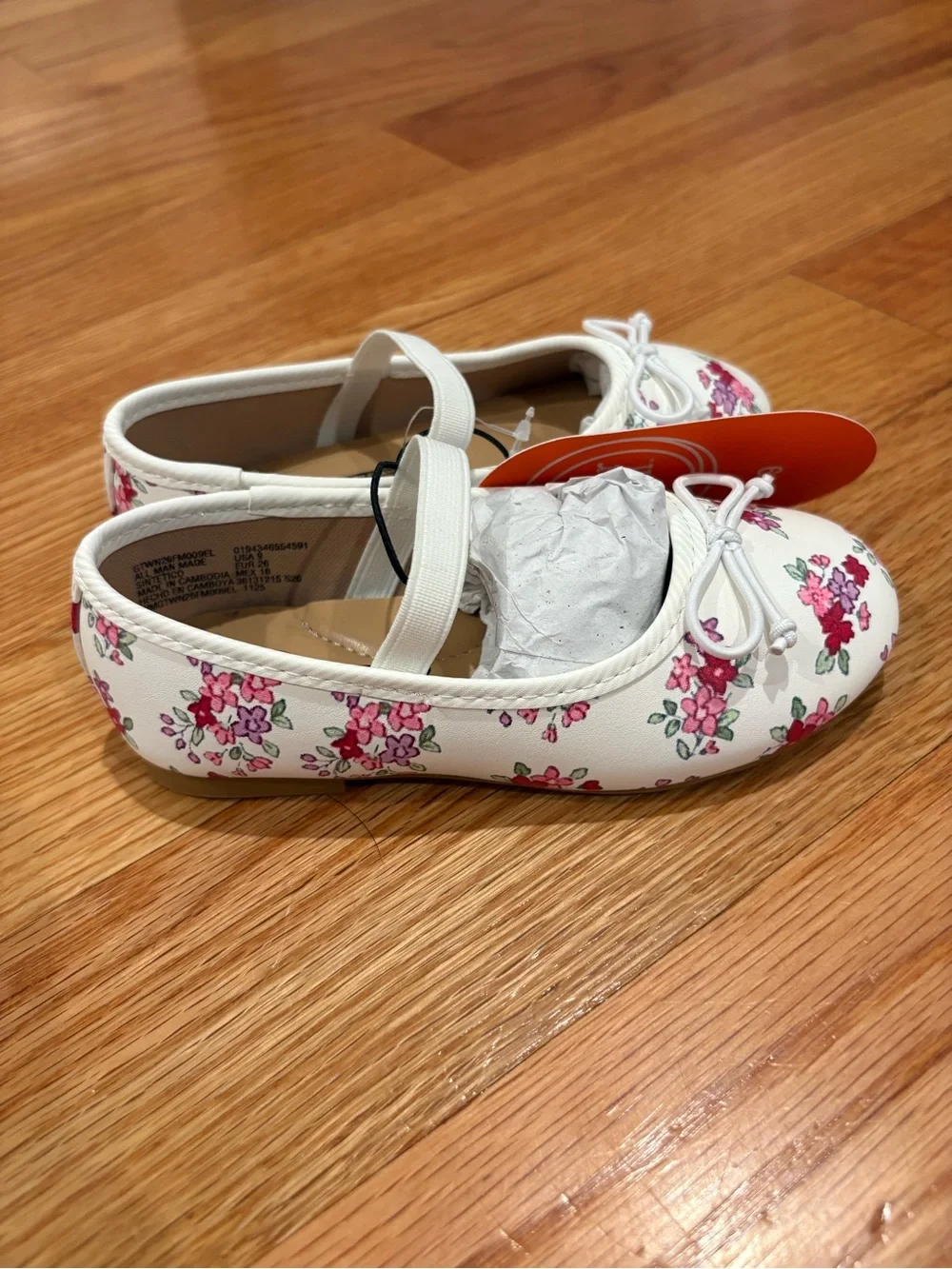 wonder nation White Floral Mary Jane Ballet Flats
